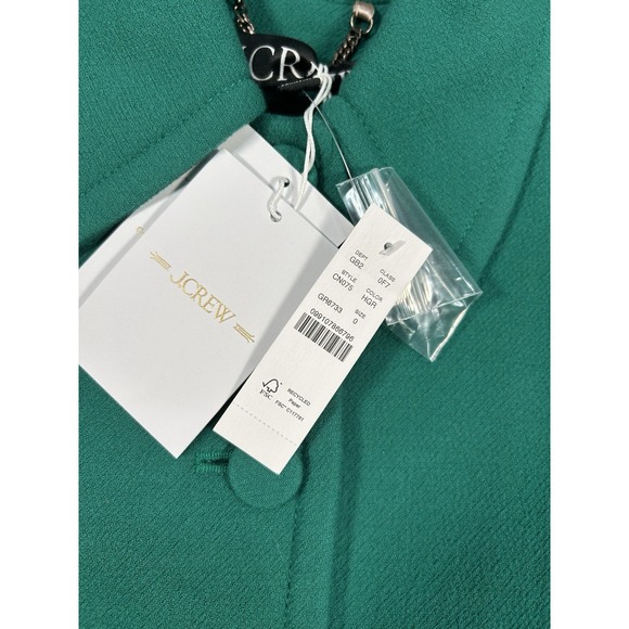 New J. Crew Italian Double Cloth Coat Womens 0 Kelly Green Wool Salon Italy - Picture 7 of 15